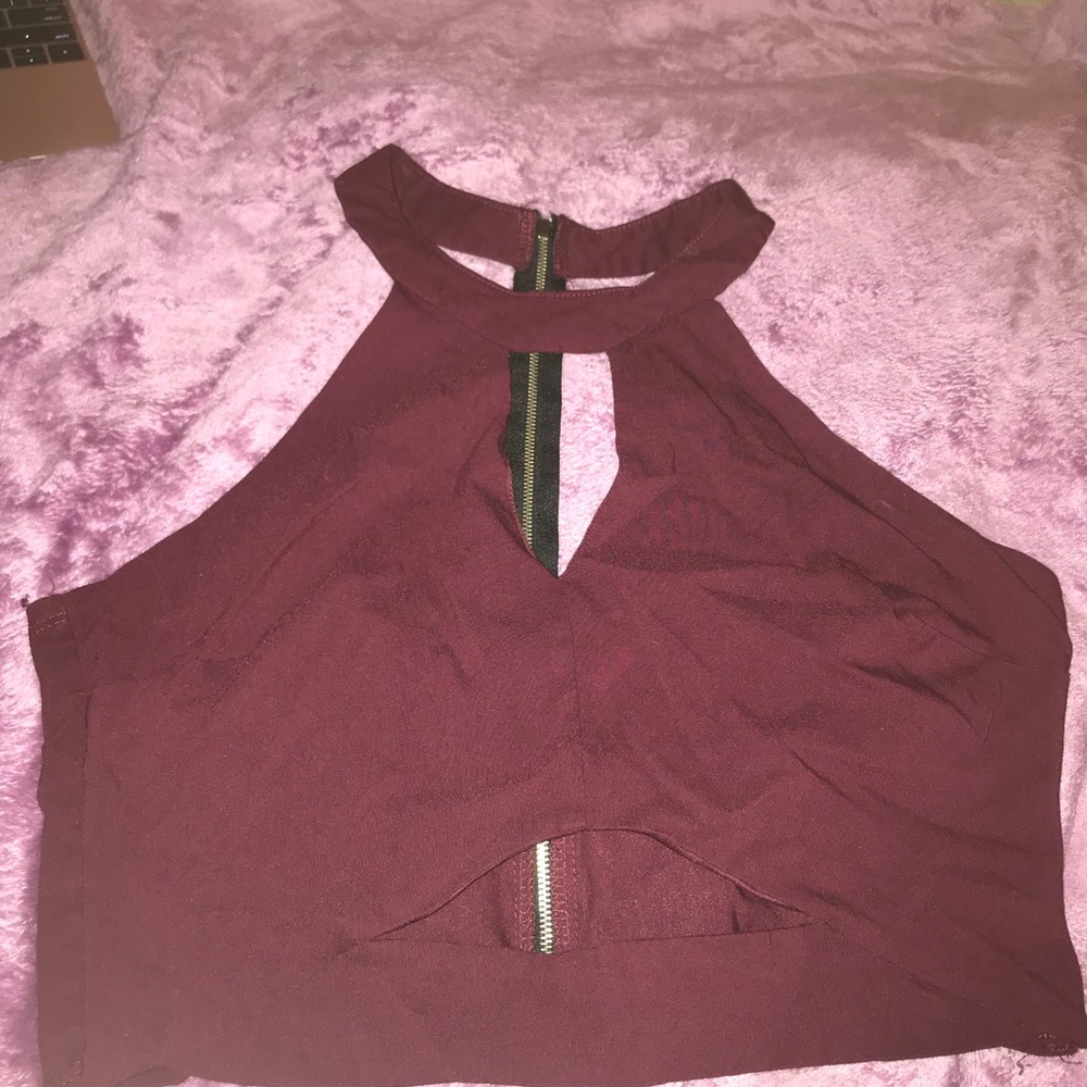 Red Cut Out Crop Top